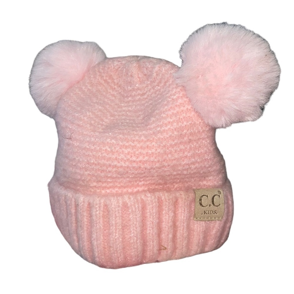 C.C kids beanie with Pom Pom’s . GUC